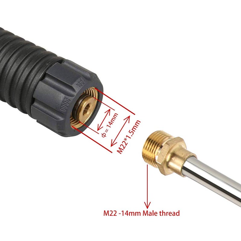 Sooprinse High Pressure Washer Gun Power Spray Gun 4000psi with 19 inch Extension Replacement Wand Lance,5 Quick Connect Nozzles for Honda Excell Troybilt, Generac, Simpson, Briggs Stratton - Image 3